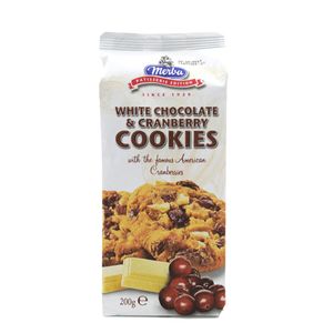 Cookies Cu Ciocolata Alba Si Merisoare Merba 200g