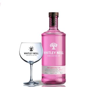 Pachet Gin Cu Grapefruit Roz Whitley Neill 43% Alc. 0.7l + Pahar